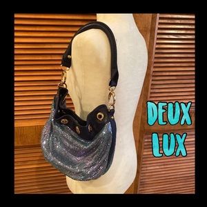 💙NWT💙DEUX LUX sparkly blue hobo bucket bag